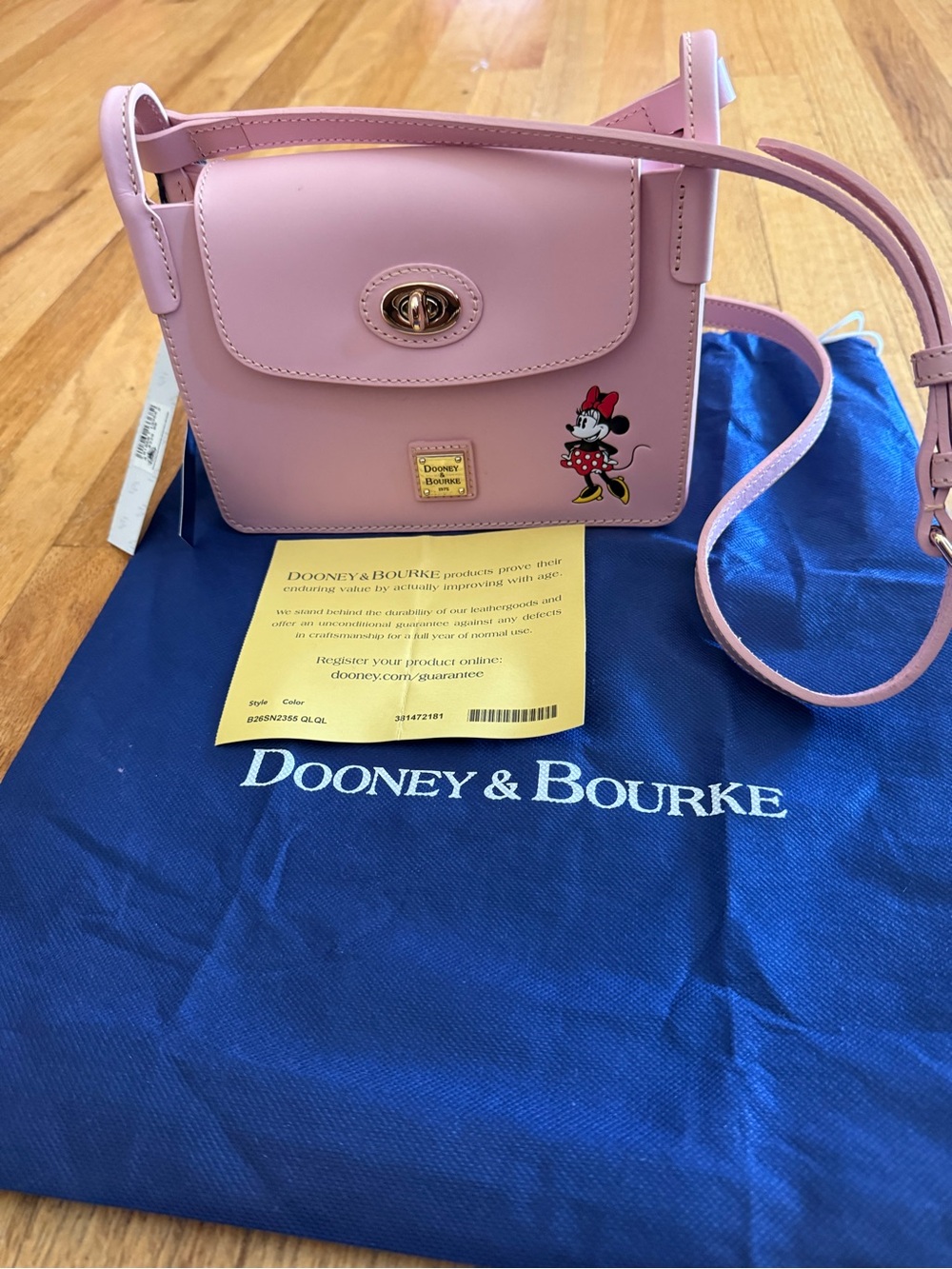 Dooney & Bourke Pink Minnie Mouse Leather Crossbody